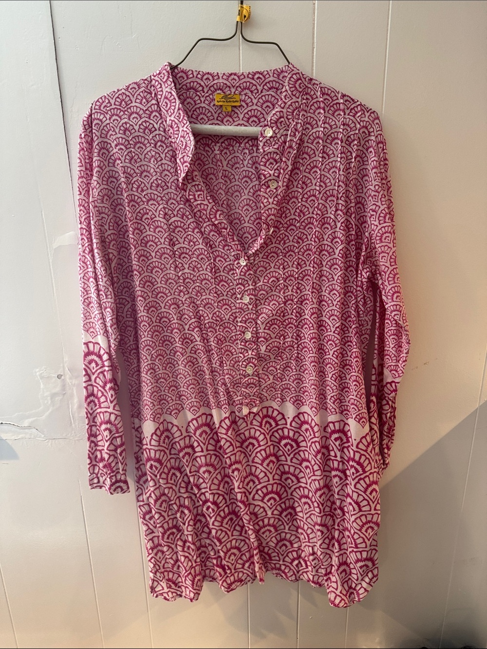 Roberta Roller Rabbit Pink Scallop-Print Blouse